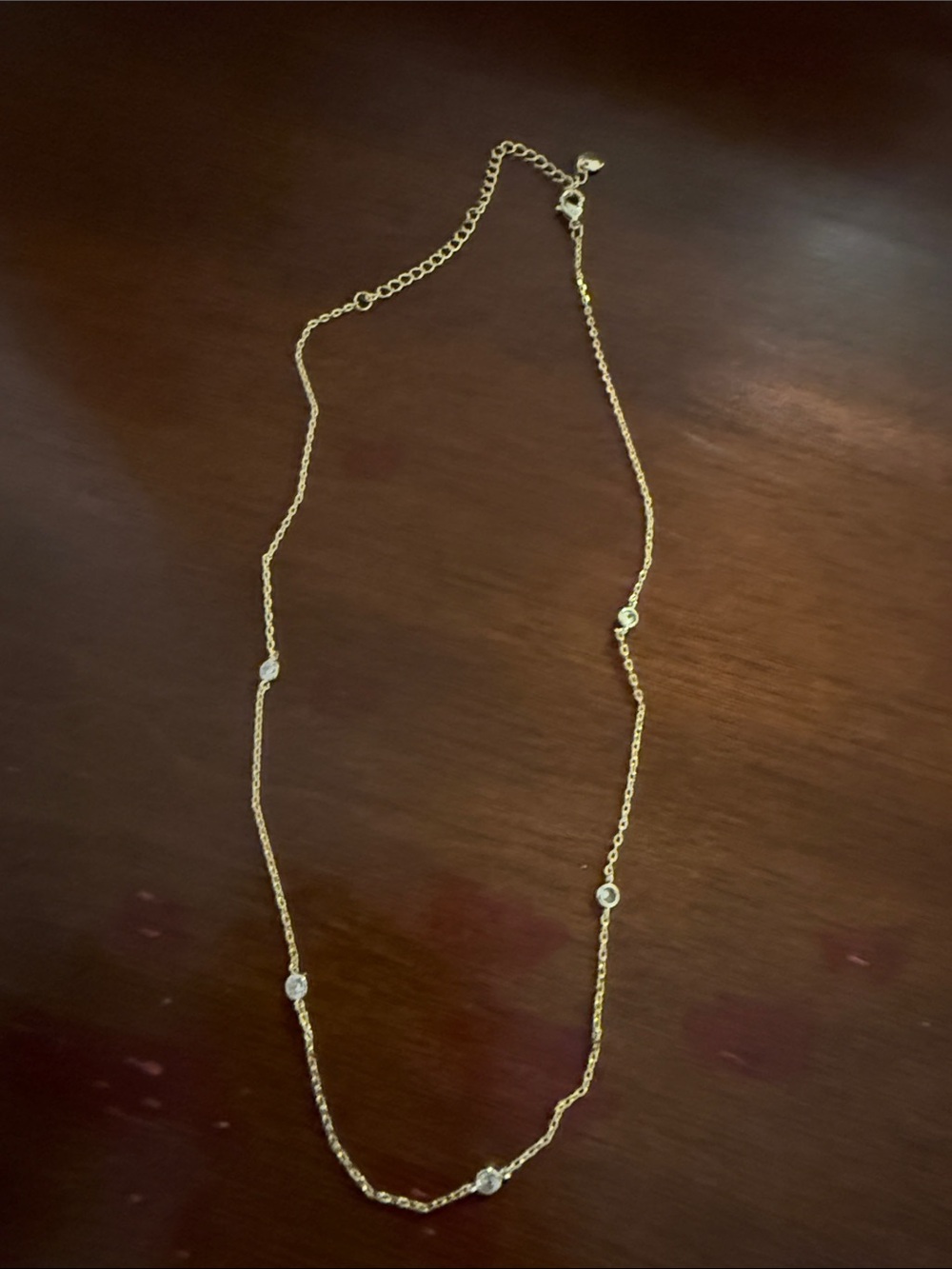 Gorjana Gold Chain Necklace with Clear Stone Stations